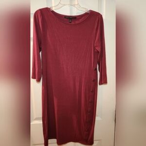 White House Black Market Burgundy Bodycon Sheath Dress Womens Small Knee Length